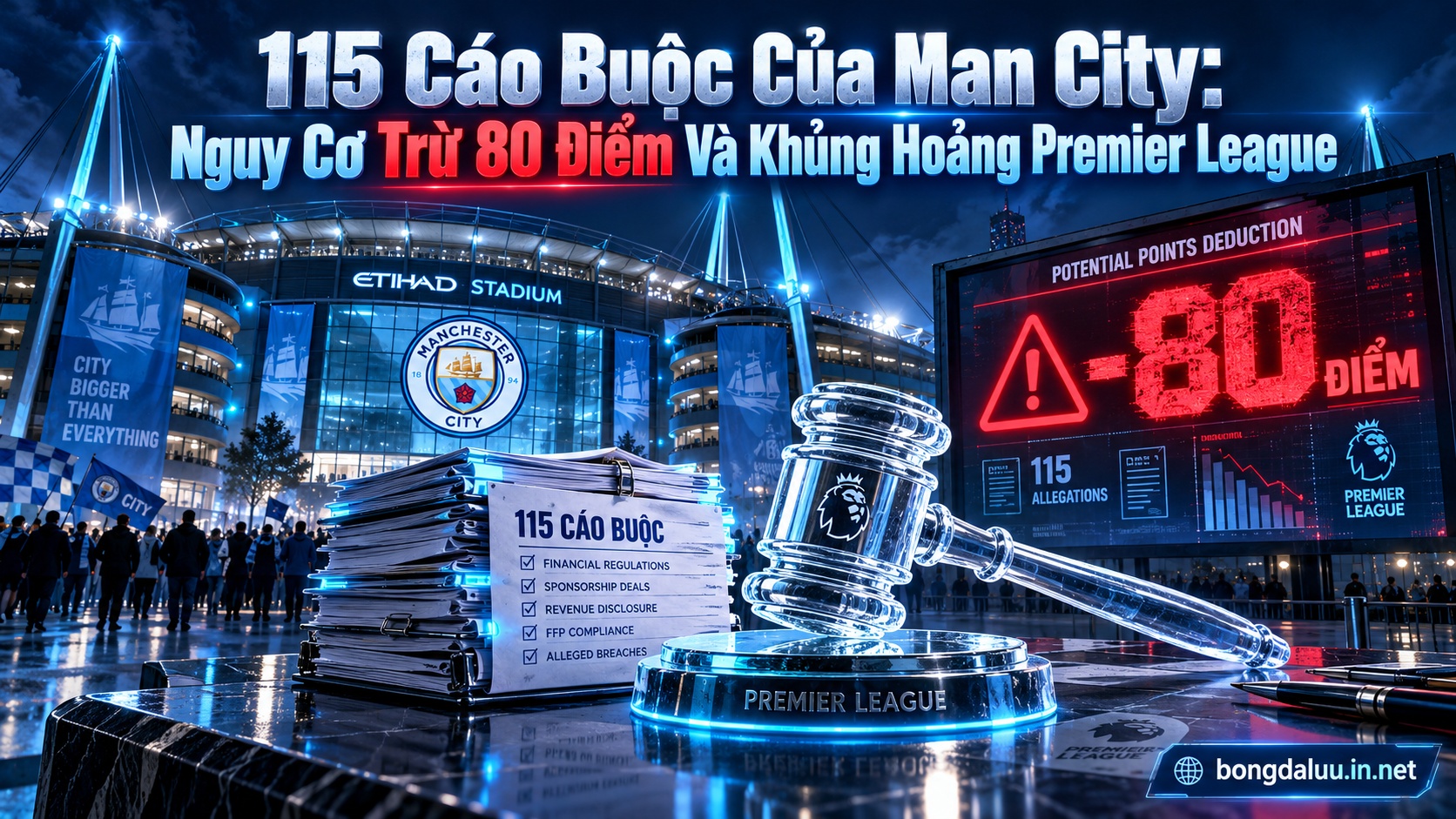 Toàn cảnh phiên điều trần 115 cáo buộc của Man City và nguy cơ bị trừ 80 điểm tại Premier League