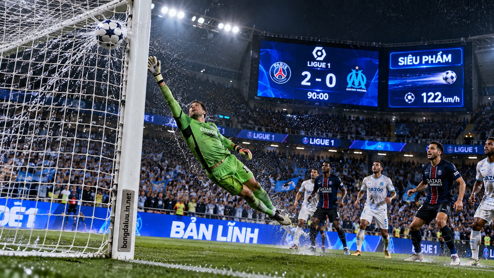 Khoảnh khắc siêu phẩm sút xa làm rung lưới ấn định kết quả bóng đá Ligue 1 đỉnh cao