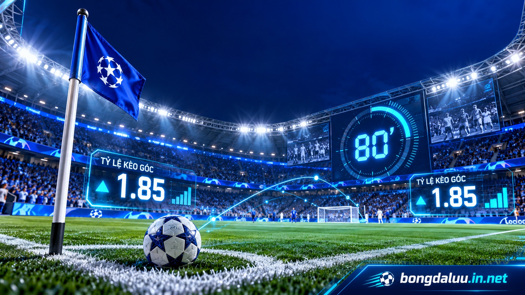 Kinh nghiệm bắt kèo góc rung phút 80 với công thức phân tích áp lực tấn công biên và odds 1.85