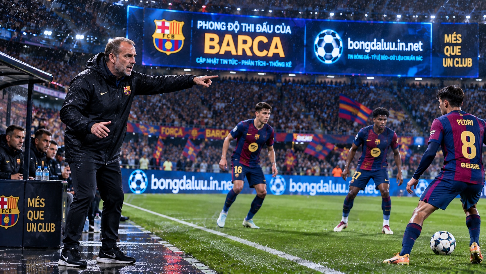 Khoảnh khắc huấn luyện viên chỉ đạo chiến thuật và phong độ thi đấu của Barca